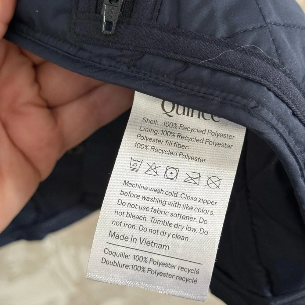 Quince Quilted Corduroy-Collar Jacket in Navy